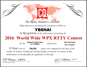 WW WPX RTTY 2016 award