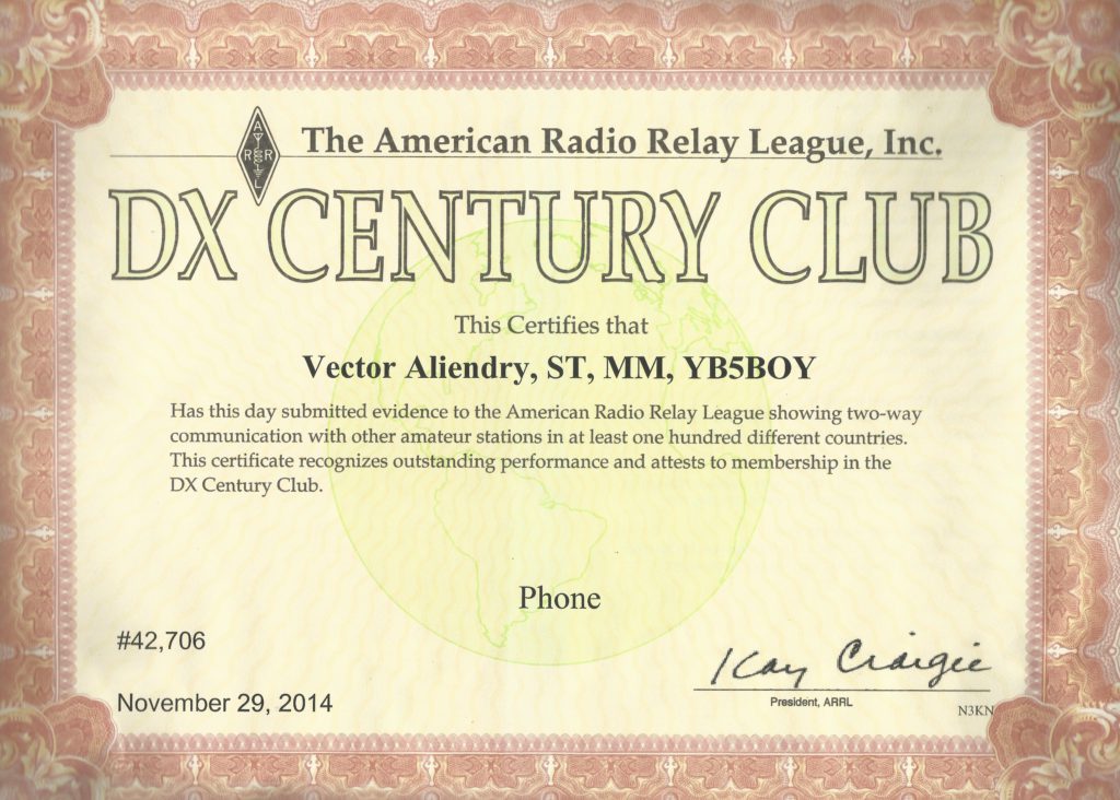 DXCC Phone YB5BOY 2014